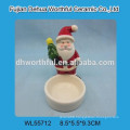 Wholesales Christmas snowman design ceramic candle holder